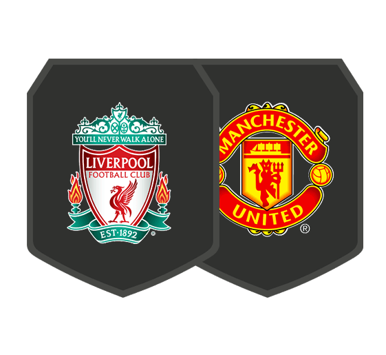 Byg en trup-udfordringer Liverpool v Manchester United logo